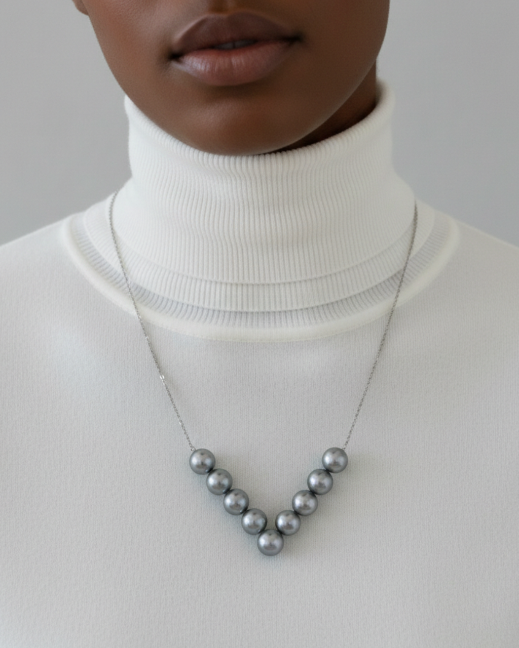 The Silver Eclipse "V" Necklace