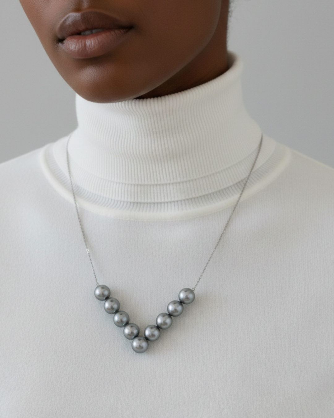 The Silver Eclipse "V" Necklace